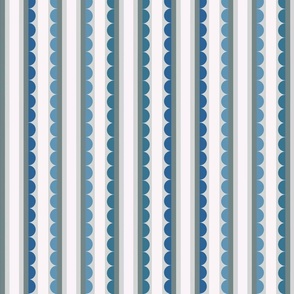 Fancy Stripes - Blue, Grey & White