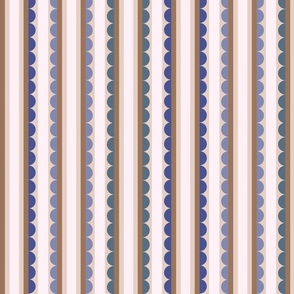 Fancy Stripes - Pink Beige & Blue
