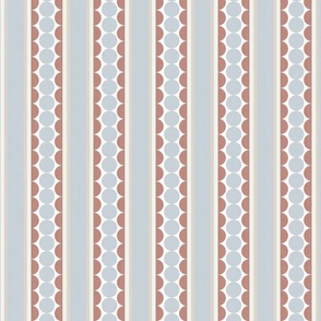 Spotted Stripes - Grey & Rose Brown