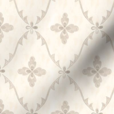 Elegant Grandmillennial minimalist floral damask in comfort warm grey sand monochrome color palette