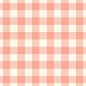Strawberry pink and cream plaid check small