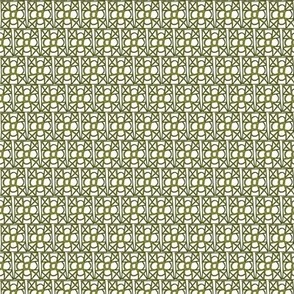 Green Geometric Floral Block Print - SM