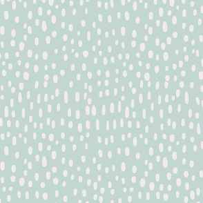 Large - Happy Skies - Raindrops from Sky - Organic Dots and Lines - Hand drawn - Neutral Nursery - Baby Boy Nursery - Mint Green