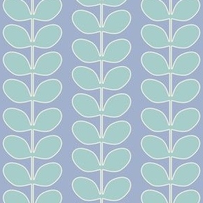 Leaf Line - Soft Sage Green and Periwinkle Purple - Small