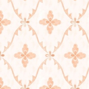 Elegant Grandmillennial minimalist floral damask in a soft peach fuzz monochrome palette