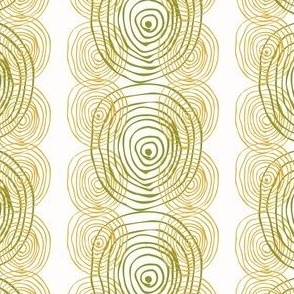 Green & Yellow Gold Linked Nested Ovals Stripes - LG