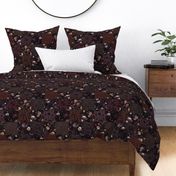 Moody Floral Cheater Quilt for French Noir Nursery dark Floral Romantic gothic patchwork dramatic flower 