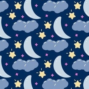 Moon, star and cloud baby boy nursery design