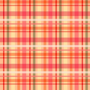 Plaid Multi Colors Pink Orange Yellow Green Small Scale