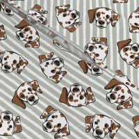 Dalmatians - soft sage  stripes - LAD24