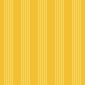 Medium scale / Vertical 5 thin pastel stripes on retro yellow / Warm monochromatic light lemon pale straight lines on fresh rich goldenrod / simple plain classic 60s 70s modern fun sunny blender