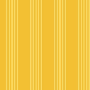Large scale / Vertical 5 thin pastel stripes on retro yellow / Warm monochromatic light lemon pale straight lines on fresh rich goldenrod / simple plain classic 60s 70s modern fun sunny blender