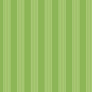 Small scale / Vertical 5 thin pastel stripes on retro green / Warm monochromatic light pale straight lines on fresh pear apple / simple plain classic 60s 70s modern fun spring blender