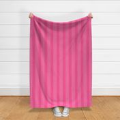 Large scale / Vertical 5 thin pastel stripes on bright pink / Cool monochromatic light rose pale lines on rich deep jewel fuchsia / simple classic 60s 70s modern fun bold hot dark blender