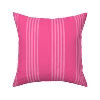 Large scale / Vertical 5 thin pastel stripes on bright pink / Cool monochromatic light rose pale lines on rich deep jewel fuchsia / simple classic 60s 70s modern fun bold hot dark blender