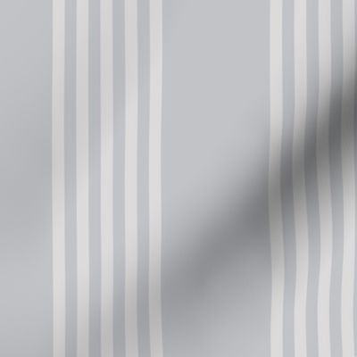 Large scale / Vertical 5 thin pastel stripes on gray / Cool neutrals light silver white pale lines on dull ash grey / simple minimal classic 60s 70s modern mens blender