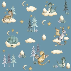 Little Dragons/ Dusty Blue / Medium