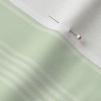 Medium scale / Vertical 5 thin pastel stripes on powder green / Cool neutrals pale muted dull white lines on soft light mint / simple minimal classic 60s 70s modern mens blender