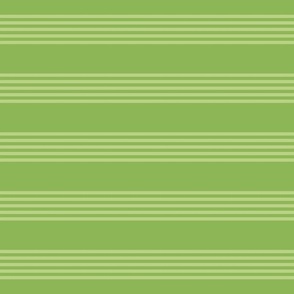 Medium scale / Horizontal 5 thin pastel stripes on retro green / Warm monochromatic light pale straight lines on fresh pear apple / simple plain classic 60s 70s modern fun spring blender