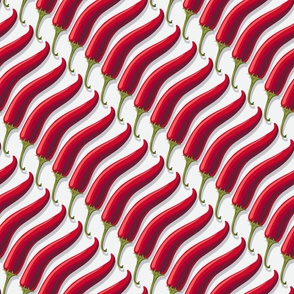 Diagonal stripes of hot pepper on a white background