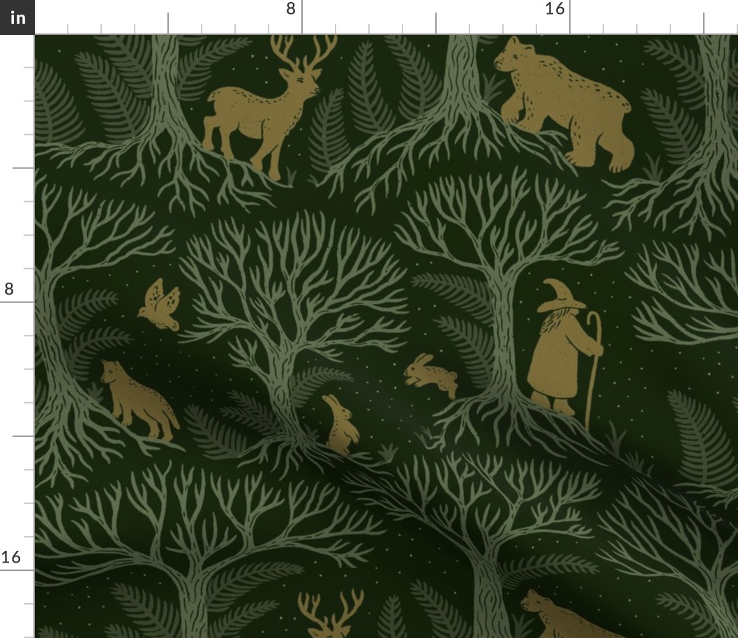 Enchanted forest dark green