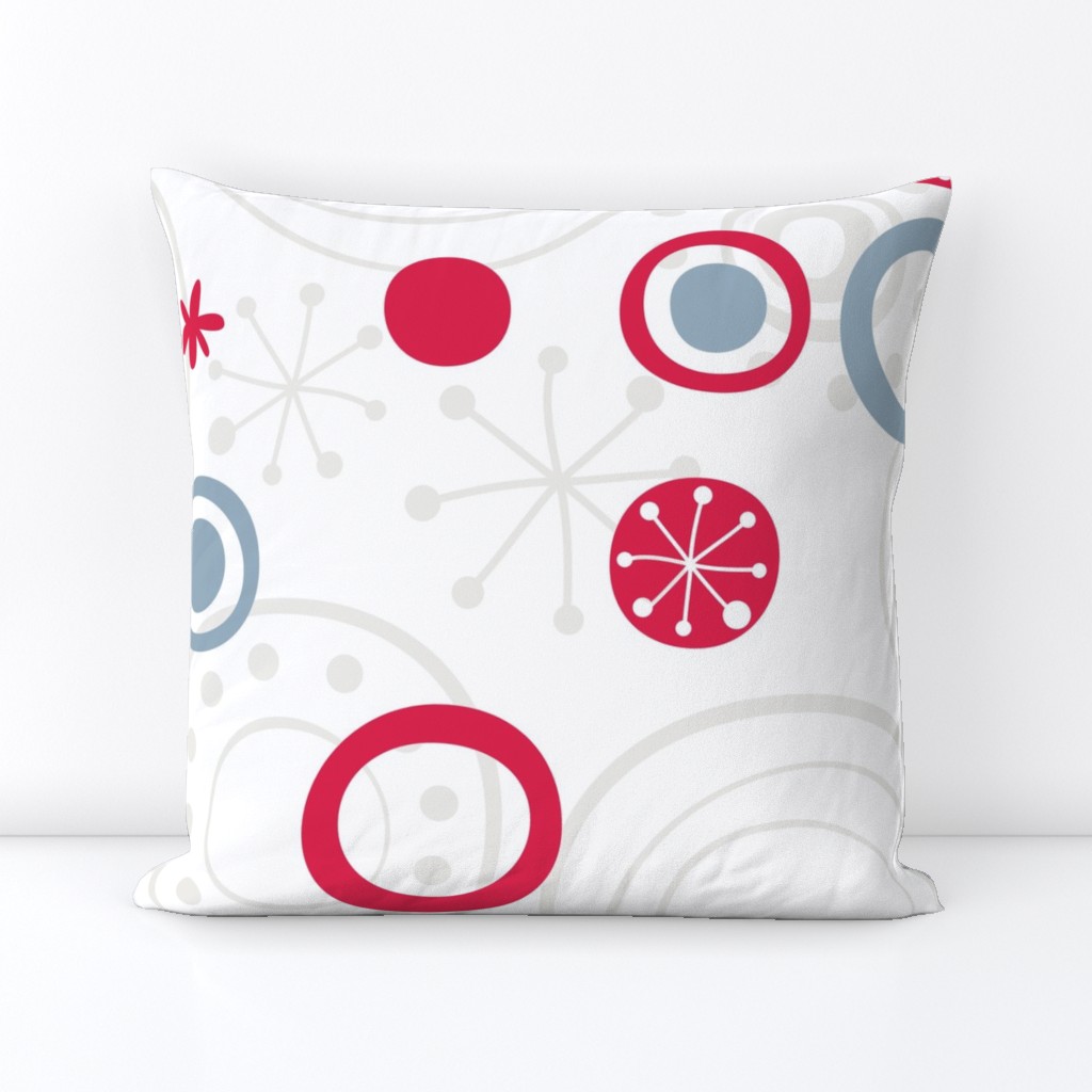sweet snowflakes retro pattern gray blue red