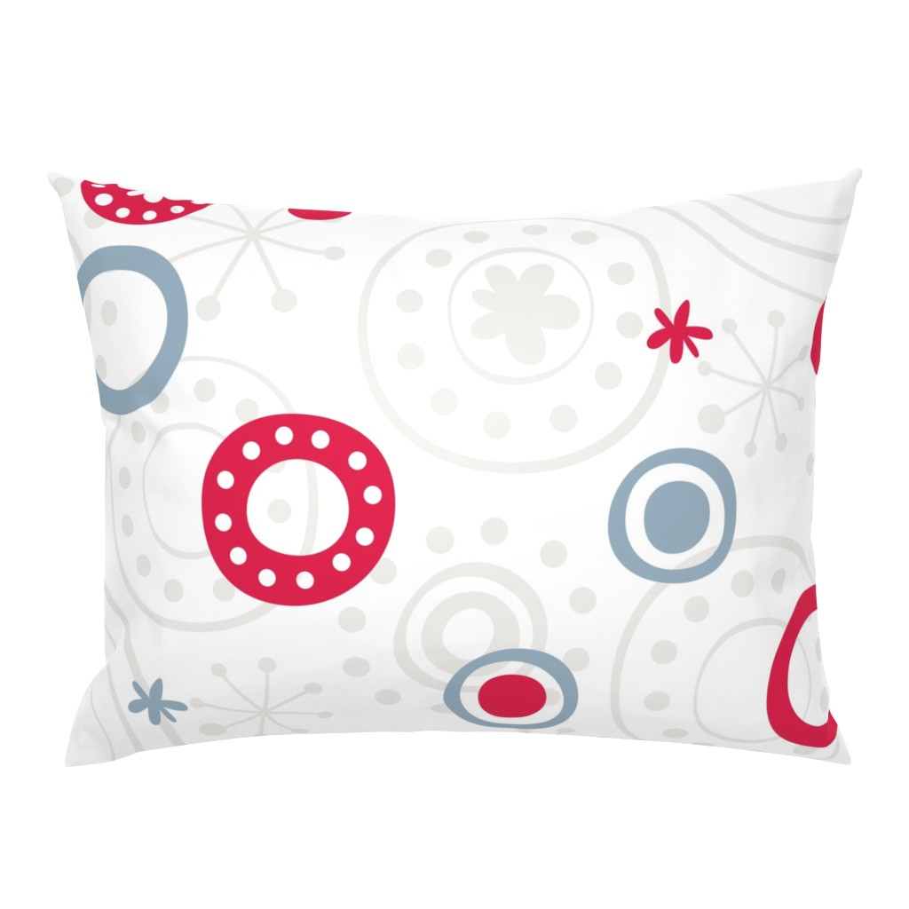 sweet snowflakes retro pattern gray blue red