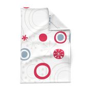 sweet snowflakes retro pattern gray blue red