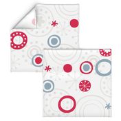 sweet snowflakes retro pattern gray blue red