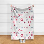 sweet snowflakes retro pattern gray blue red