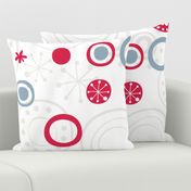 sweet snowflakes retro pattern gray blue red