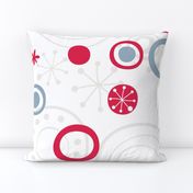 sweet snowflakes retro pattern gray blue red