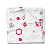 sweet snowflakes retro pattern gray blue red