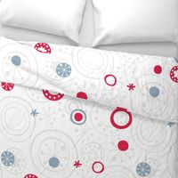 sweet snowflakes retro pattern gray blue red