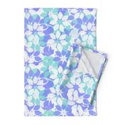 Sea Green Purple and White Painterly Floral Dazzle