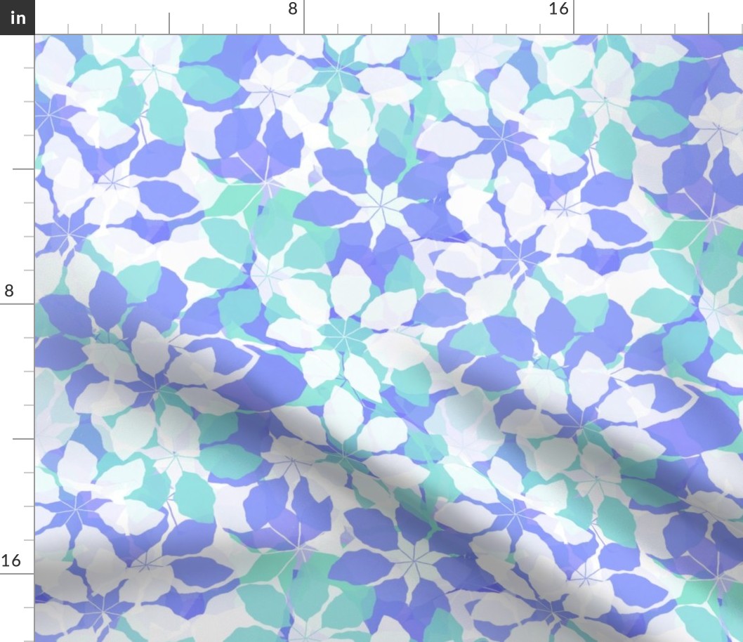 Sea Green Purple and White Painterly Floral Dazzle