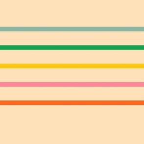 Horizontal-thin-lines-in-retro-orange-pink-green-blue-yellow-on-beige-XL-jumbo