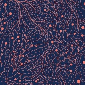 [Medium] Coral Reef // Salmon Pink & Navy Blue