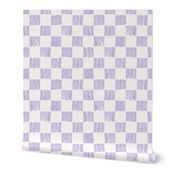 Hand drawn 2” inch squares, watercolor checkerboard pattern – painted geometric brush strokes on a warm cream watercolour paper texture. Beige and ecru with digital lavender and lilac purple.