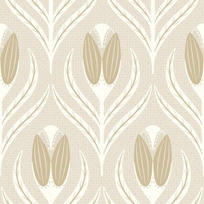 luxurious art deco inspired flower buds in creme off white