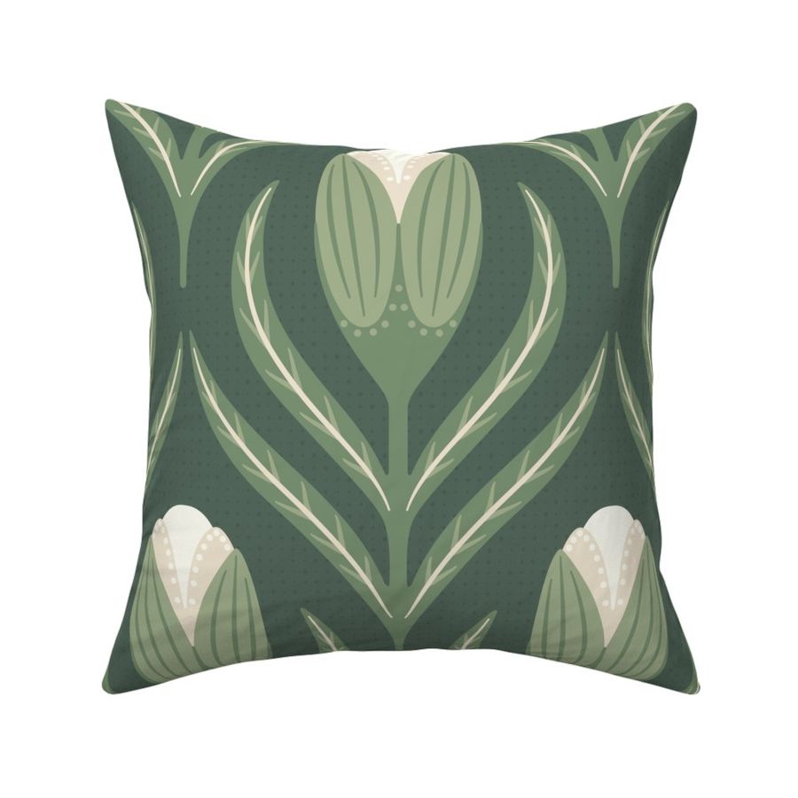 luxurious art deco inspired flower buds in sage green