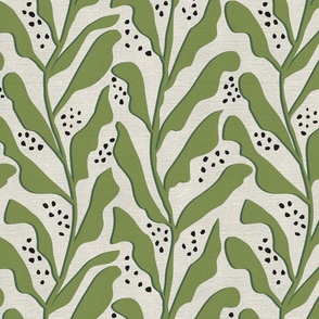 Minimalist Olive Green Leaves