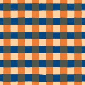 Breakfast time - picknick blanket / table - Blue orange table cloth 