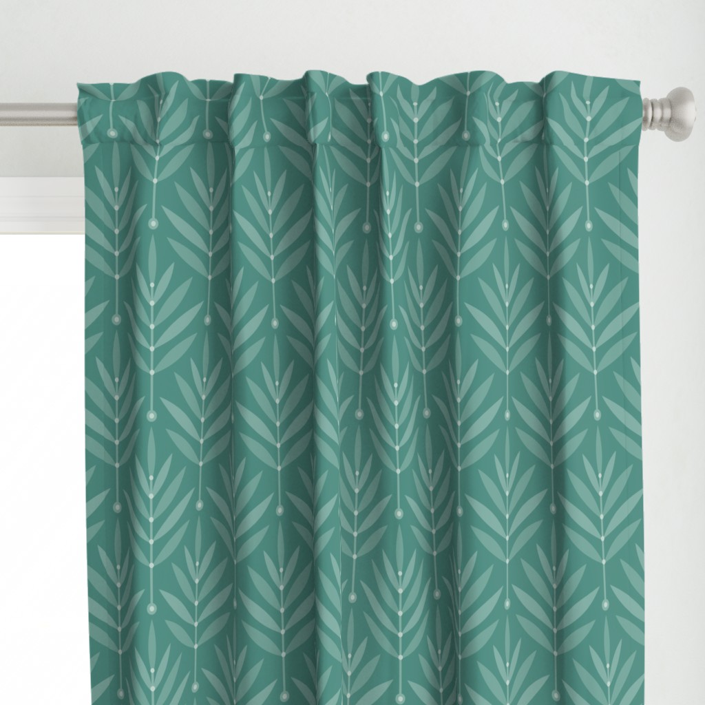 BIG Retro Teal Verdigris Leaves 0038 2N