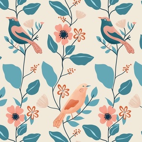 Birds and spring bouquet - Small