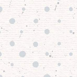 Hand drawn watercolour polka dots and paint splashes – painted geometric brush strokes on a warm cream watercolour paper texture. Beige and ecru with upward grey and slate blue-gray.