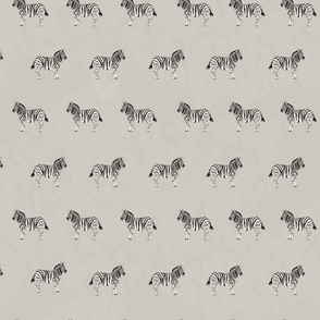 Hand Painted Zebras In Rows On Textured Neutral Beige Large