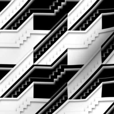 Black & White Staircase Houndstooth