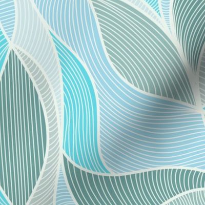 Elegant Whirls: Blue Toned Abstract Design (large)