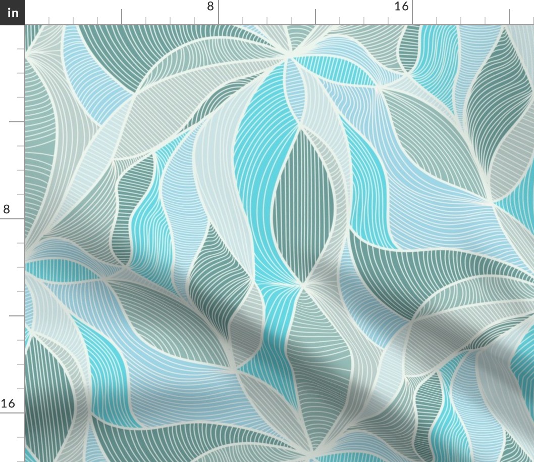 Elegant Whirls: Blue Toned Abstract Design (large)